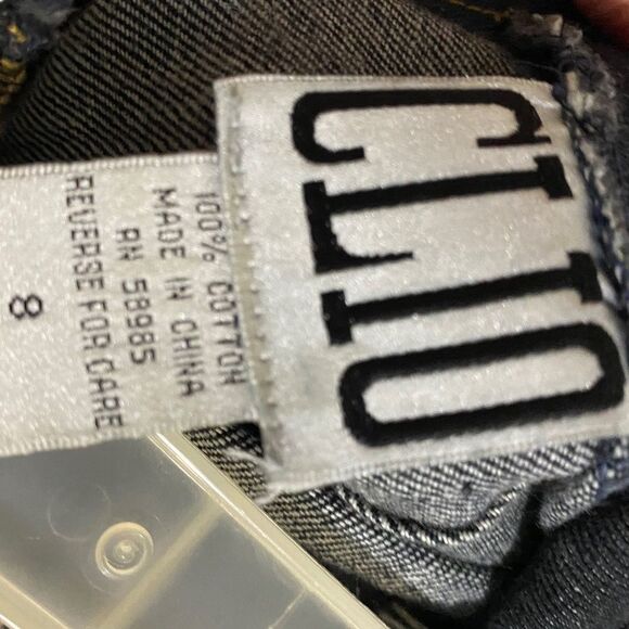 CLIO WOMEN’s FRINGE DENIM w/ SIDE SLITS & FRAYED HEM COTTON COWGIRL SKIRT Size-8 - Picture 6 of 6